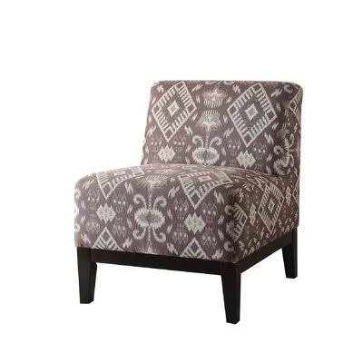 Hinte Accent Chair in Dark Blue Chenille Red Barrel Studio Fabric: Brown/Beige Chenille