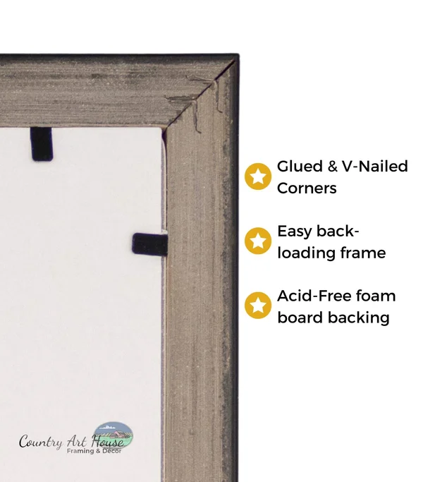 CustomPictureFrames.com 37x24 White Wash Wood Picture Frame - with Acrylic Front and Foam Board Backing