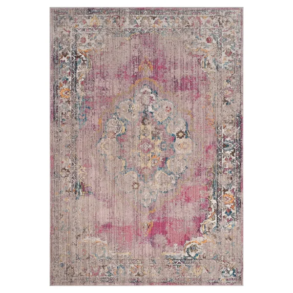 Safavieh Bristol BTL343B 5&1x22 x 7&6x22 Fuchsia - Light Grey Area Rug