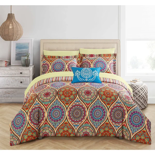 Chic Home Tage 8-Piece Reversible Paisley Print Bed in A Bag - Queen