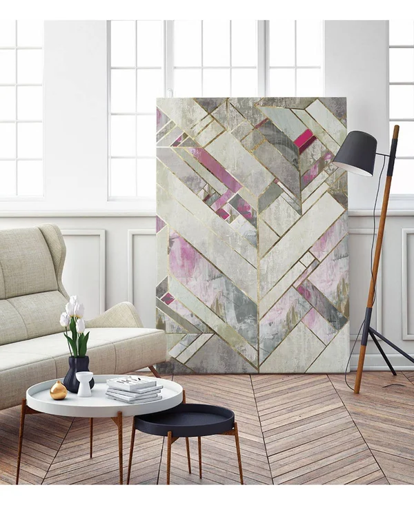 CLICART 16 in. x 20 in. Blush Deco II by Pi Studio Wall Art - White/ Pink