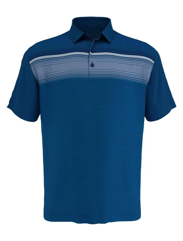 Callaway Men's Engineered Yarn-Dyed Stripe Golf Polo - Medium, Blue