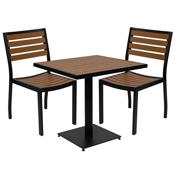 Modern BHFF-06756 Teak Thermoplastic Commercial Outdoor Dining Set