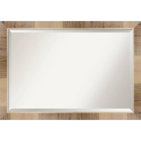 Amanti Art Bathroom Mirror, Natural White Wash, Size: 40 x 28-Inch