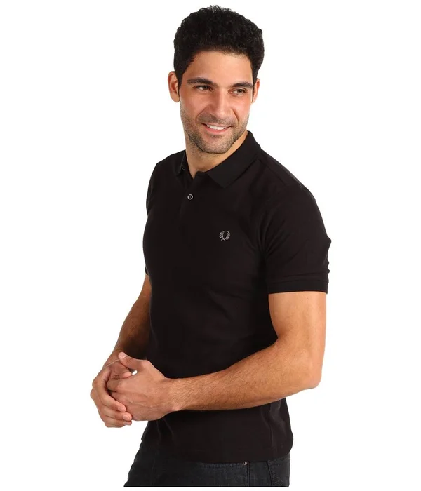 Fred Perry Plain Polo T Shirt Black