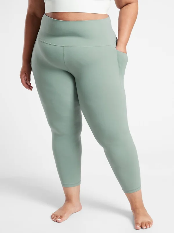 Athleta Women's Salutation Stash Pocket II 7/8 Tight Minimalistic Grey Plus Size 1x