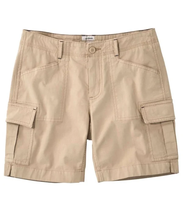 Women's Stretch Canvas Cargo Shorts Brown 10, L.L.Bean