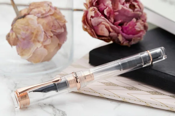 Conklin Duragraph Fountain Pen - Demo/Rose Gold (Limited Edition) - 1.1mm Stub