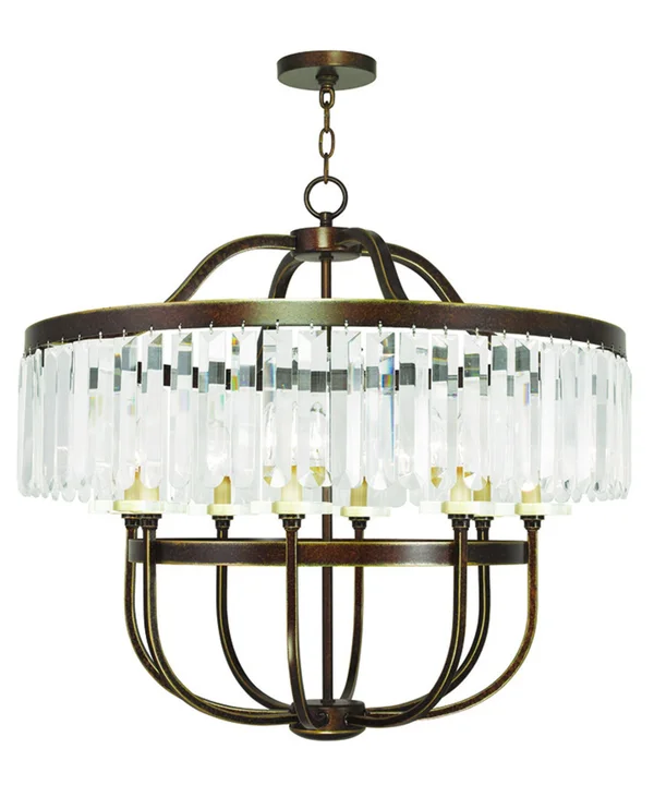 Livex Lighting 50549-64 Ashton 8-Light Chandelier - Hand Painted Palacial Bronze