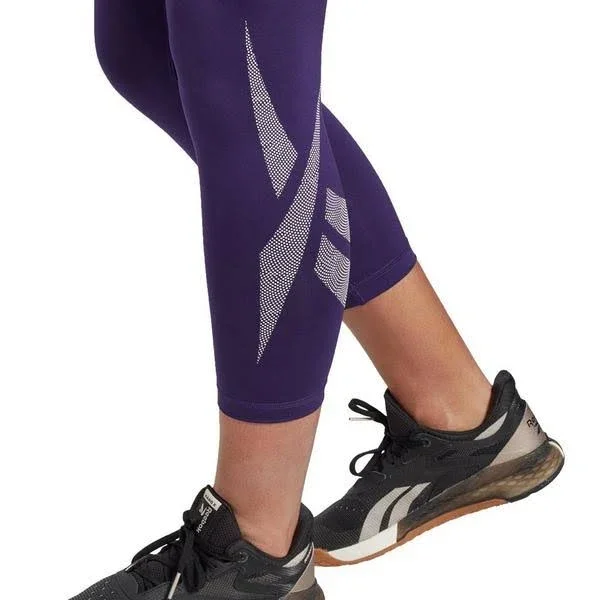 Reebok Women's Purple Workout Ready Vector Leggings Pants - Size: Small