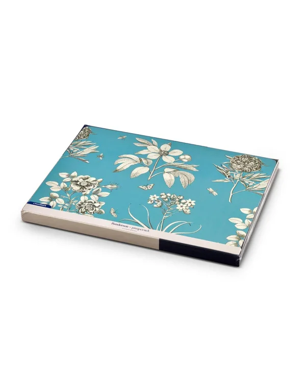 Pimpernel Sanderson Etchings and Roses Blue Placemats - Set of 4