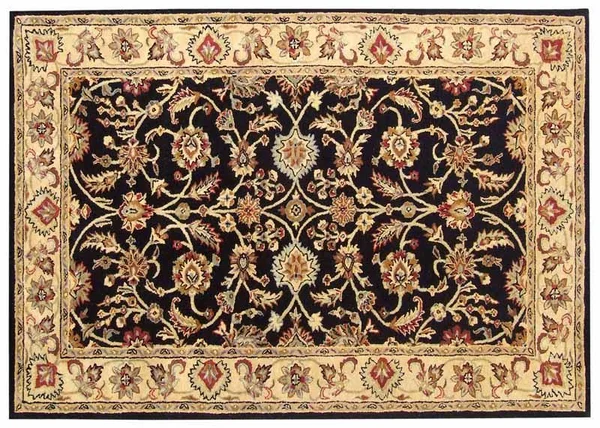 Heritage 353 Black and Gold Hand Tufted Wool Pile Fiber 8ft-3in x 11ft Rectangle Rug