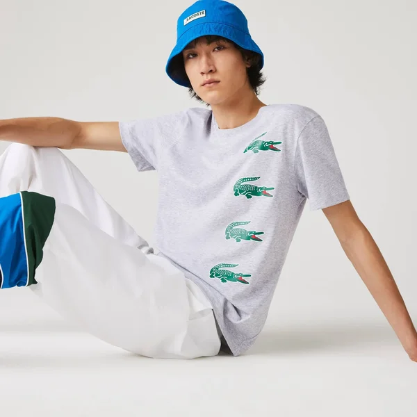 Men's Lacoste Sport Crew Neck Crocodile Print T-Shirt - XL - 6