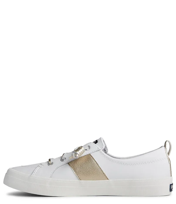 Women's Sperry Crest Vibe Metallic Sneaker White/Gold, Size 8.5M