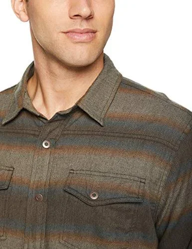 Prana Asylum Flannel Shirt - Men's Scorched Brown Heather - S