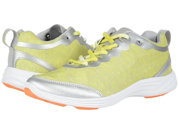 Vionic with Orthaheel Technology Women's Fyn Active Sneaker, Grey/Yellow, US 10 M