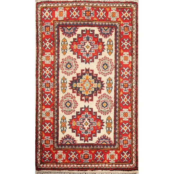 Geometric Kazak Oriental Area Rug 2x3
