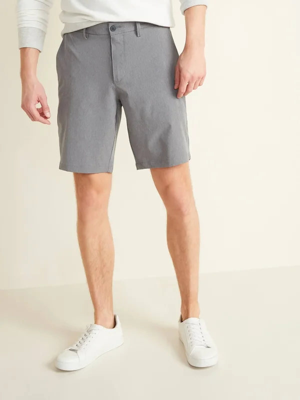 Old Navy Men's Slim Go-Dry Shade StretchTech Shorts -- 10-Inch Inseam - Light Heather Gray - Size 31W