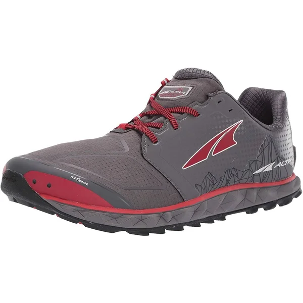 Altra Men's Superior 4 Trail Running Shoe, Gray/Red, 10.5