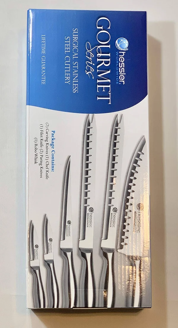 Hessler Worldwide Gourmet Series Surgical Stainless Steel Cutlery 7 PC Knife Set