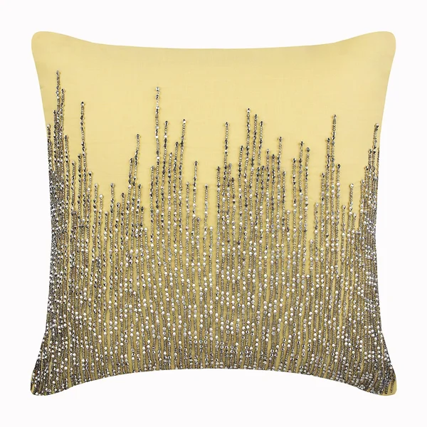 Pastel Yellow Throw Pillow COVER, 20x22x20x22 Cotton Decorative Cushion Covers-Linen Yellow Heights, 20 x 20 in