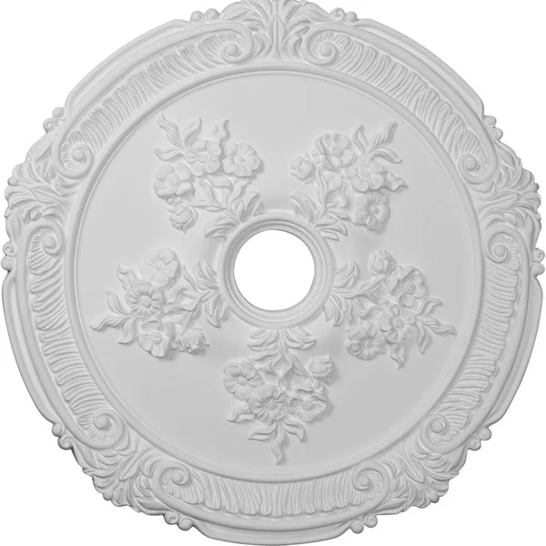 26x22OD x 3 3/4x22ID x 1 1/2x22P Attica with Rose Ceiling Medallion (Fits Canopies Up to 4 1/2x22), Hand-Painted Pearl White