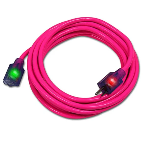 Century D17445100 100& 12/3 SJTW Pro Glo Extension Cord, Pink