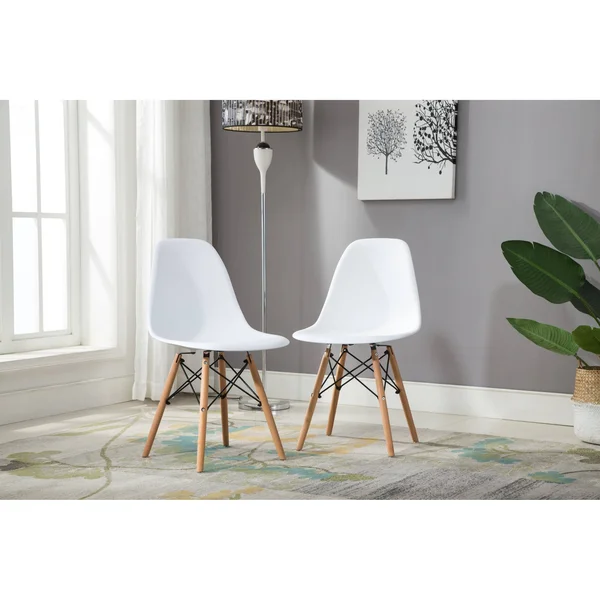 Porthos Home Mid-Century Style Dsw Modern Dining Chair, Set of 4 - Yellow