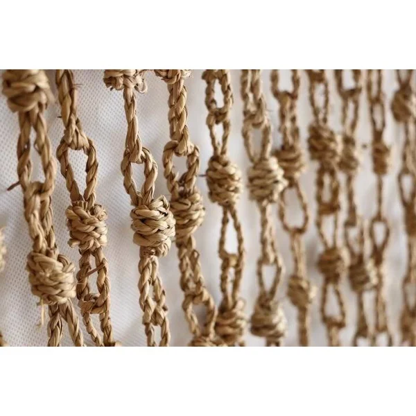 (4 30 Pcs) Straw Corn Leaves Door Curtains Braid Partition Handmade Reed Hanging Room Divider Screen Separador