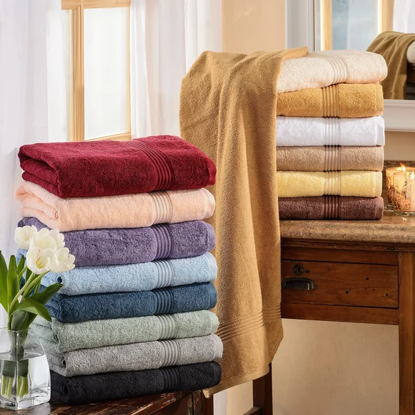Superior Absorbent Egyptian Cotton 600 GSM Bath Towel (Set of 4) Royal Purple