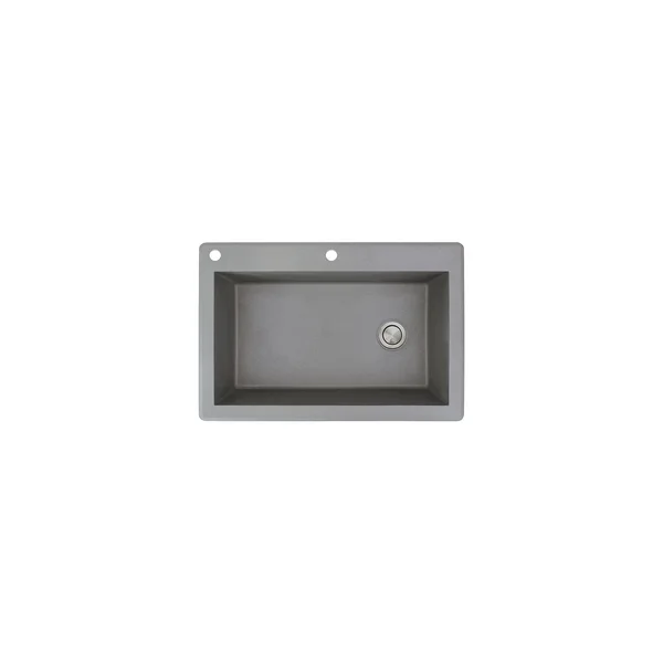 Transolid Radius Drop-In 33-in x 22-in Grey Single Bowl 2-Hole Kitchen Sink in Gray - RTSS3322-17-CA