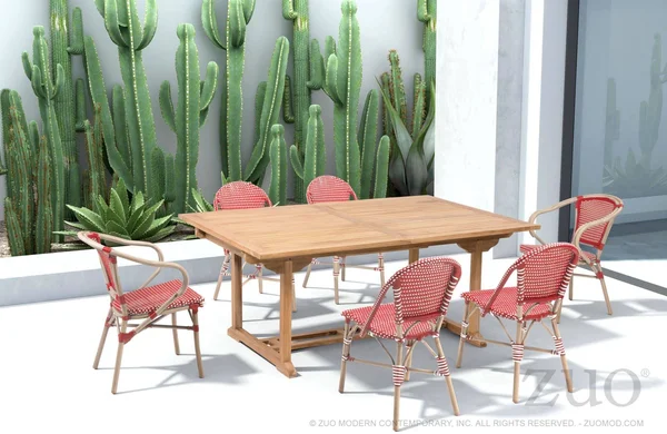 Zuo Paris Dining Arm Chair - Set of 2 - Red & White