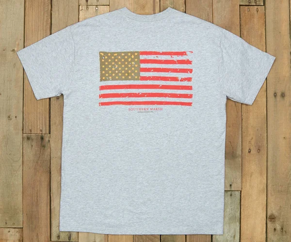 Southern Marsh Vintage Flag Pocket Tee Light Gray - L