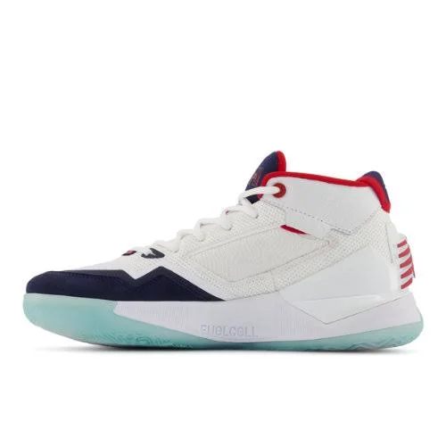 New Balance Mens Kawhi Basketball Shoes - White/Blue (Size 7.5)