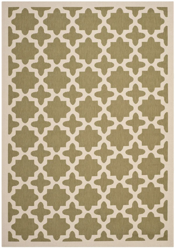 Safavieh Courtyard Green & Beige 4& x 5&-7x22 Indoor/Outdoor Rug