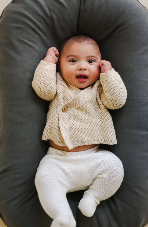 Snuggle Me Assembled Lounger in Sparrow, 100% Organic Cotton
