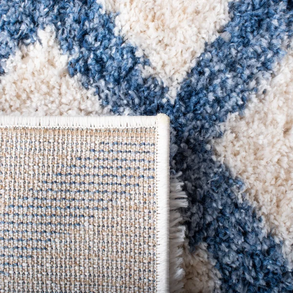 Safavieh Berber Shag Rug Collection BER214A - Cream - Grey - 8& x 8& Square
