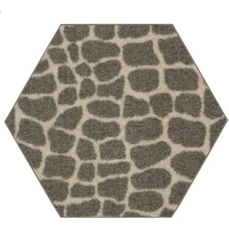 Crocodile Lounge Around Area Rug for Living Room - Dining Room, Kitchen, Bedroom, Kids, Made in USA - 7' Hexagon