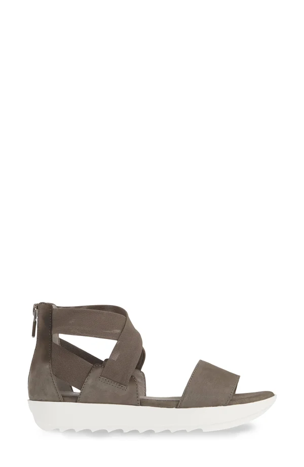 Eileen Fisher Kash Leather Sandal, 6.5, Grey