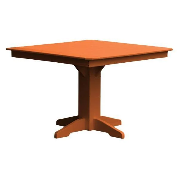 Recycled Plastic Square Dining Table 44x22, Orange