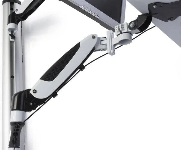 Displays2go Monitor Desk Mount Stands, Aluminum, Adjustable Height Silver (vmsswwma27)