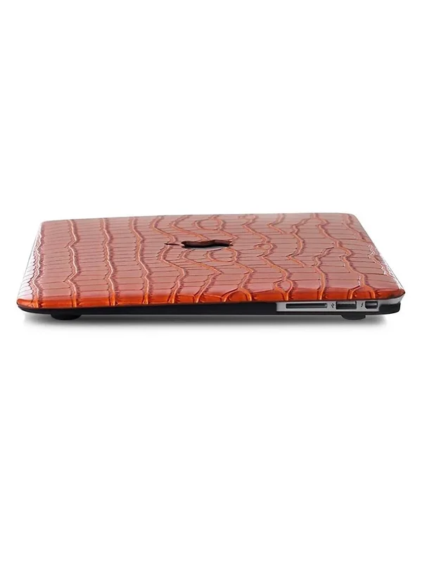 Chic Geeks Faux Crocodile MacBook Case - Mandarin