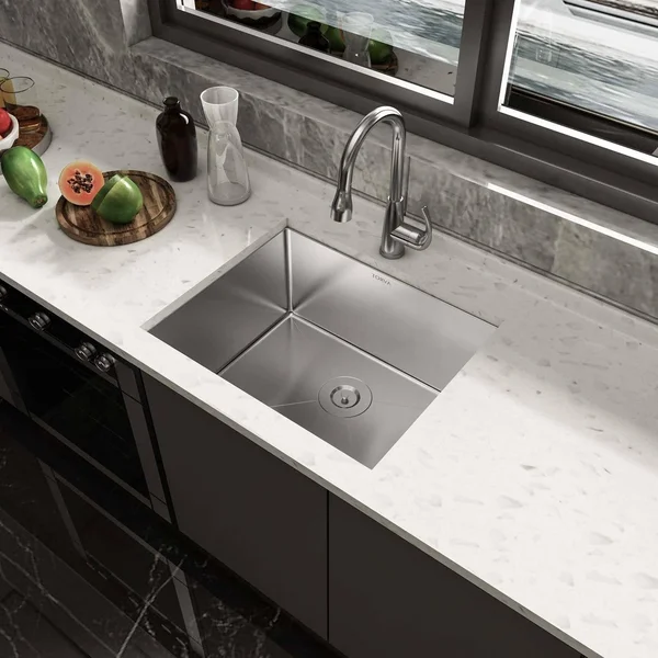 TORVA 22.5 inch Undermount 16 Gauge Single Bowl Stainless Steel Kitchen Sink, Bar or Prep Sink