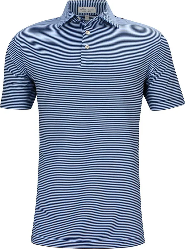 Peter Millar Waste Management Phoenix Open Navy Hales Striped Performance Polo Size: Medium