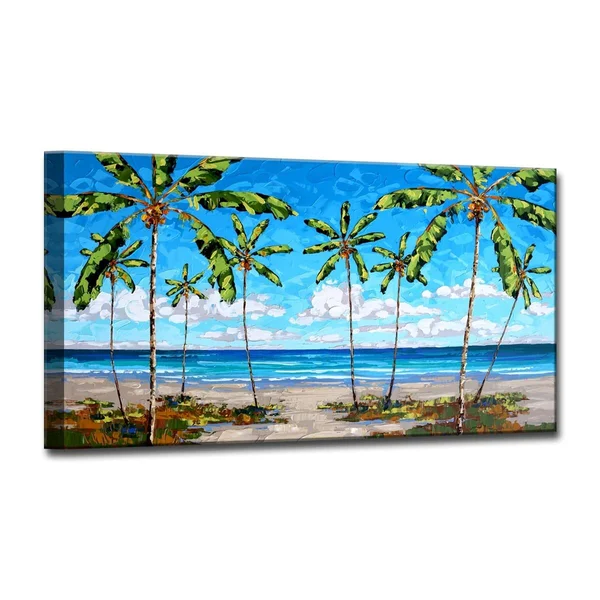 Porch & den Coastal Palms& scenic Canvas Wall Decor Oversized