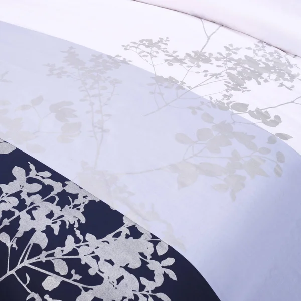 Superior Sydney 3-Piece Cotton Duvet Cover Set - White/Grey - King/King - Cal King/California King