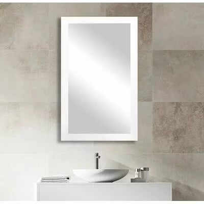 American Made Accent Wall Mirror Wade Logan Size: 14x22 H x 30x22 W - Finish: White Satin