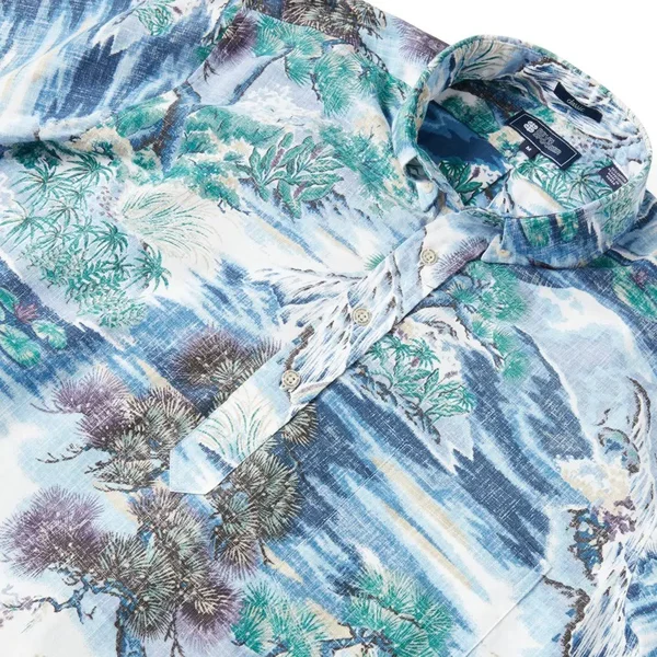 Reyn Spooner Men's Hawaiian Aloha Shirt - Scenic Print - Button Front