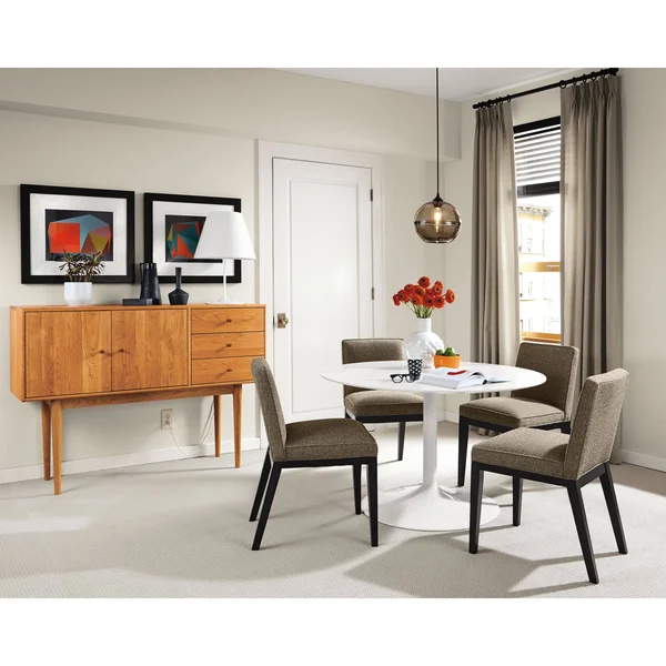 Room & Board - Modern Ansel Arm Chair in Trend in Pink (plain-weave) w/ Walnut Frame - Stain-repellent Fabric