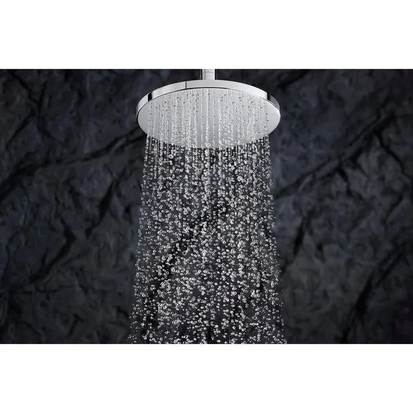 KOHLER K-13690-SN Contemporary Round 12x22 Rainhead with Katalyst Air-Induction Spray, 2.5 GPM - Vibrant Polished Nickel